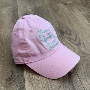 Pink STL Cardinals Baseball Cap with Silver Sparkle Logo